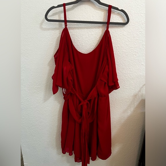 City Chic, Dressy Romper, XXL/24, Red - Picture 1 of 3